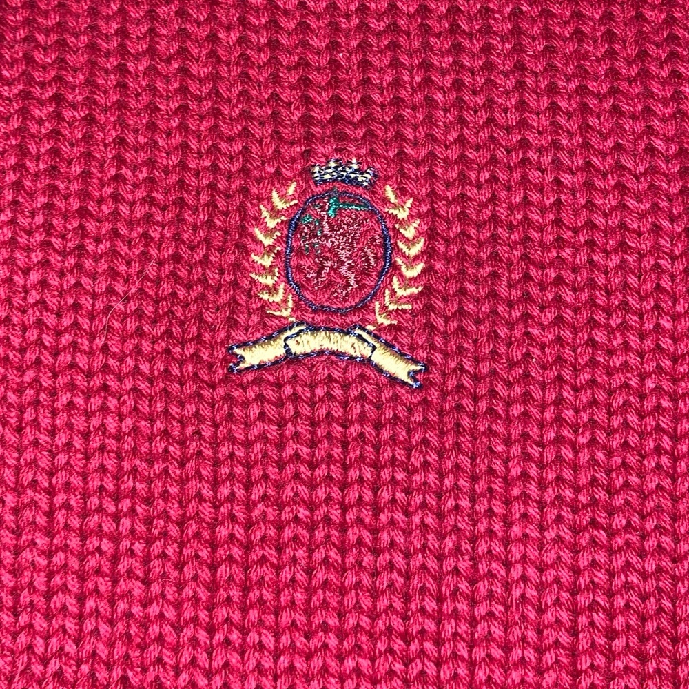 Tommy Hilfiger Red Crewneck Sweater with Crest